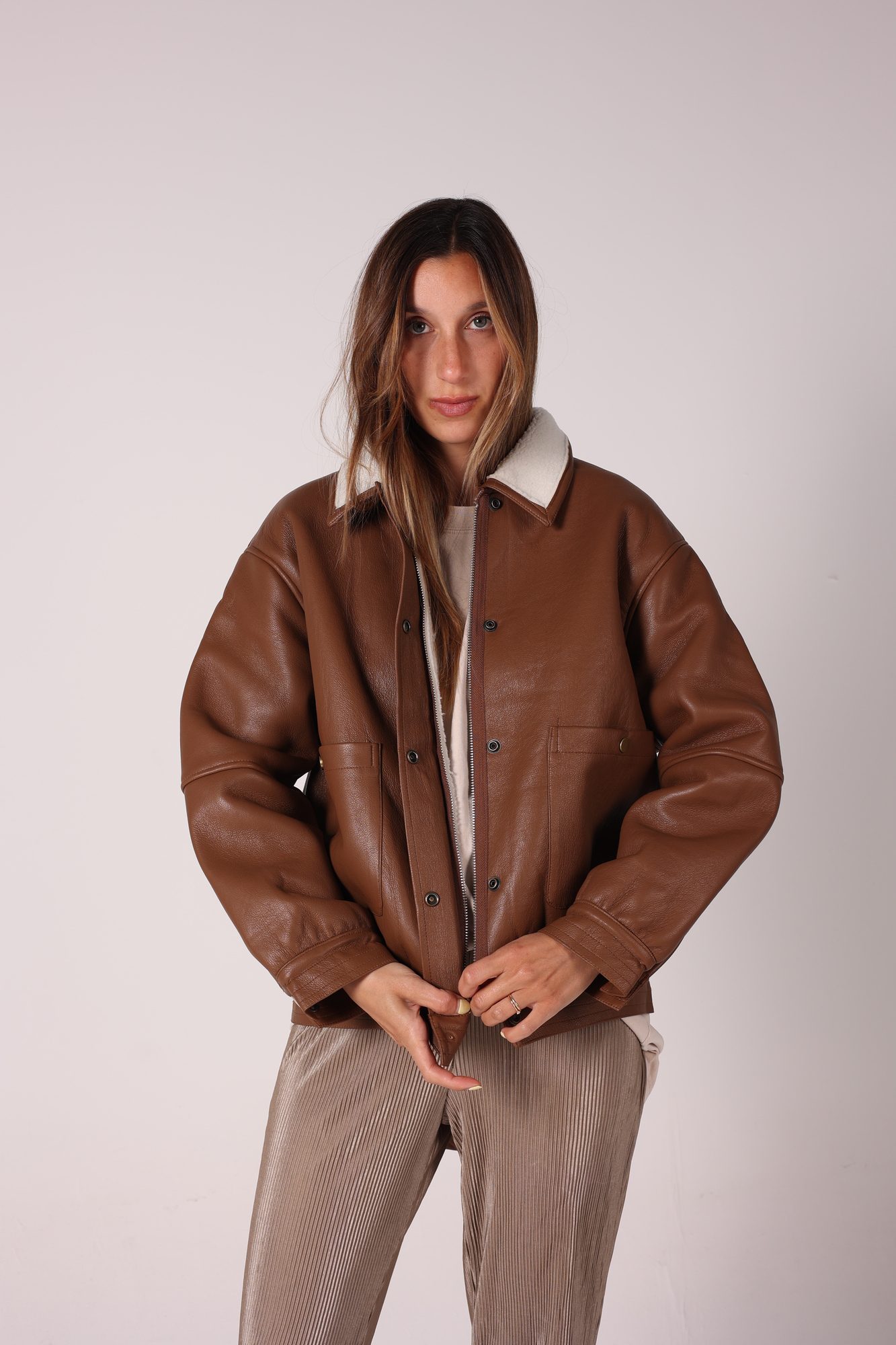 Campera bomber corderito