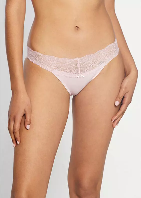 Pack x 2 bombachas vedetina de microfibra con encaje Angeles & Flores