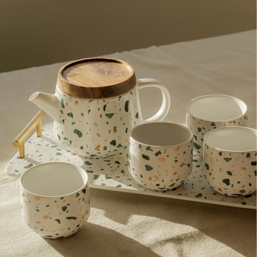 Juego de vajilla terrazo para cuatro personas Sinfonía